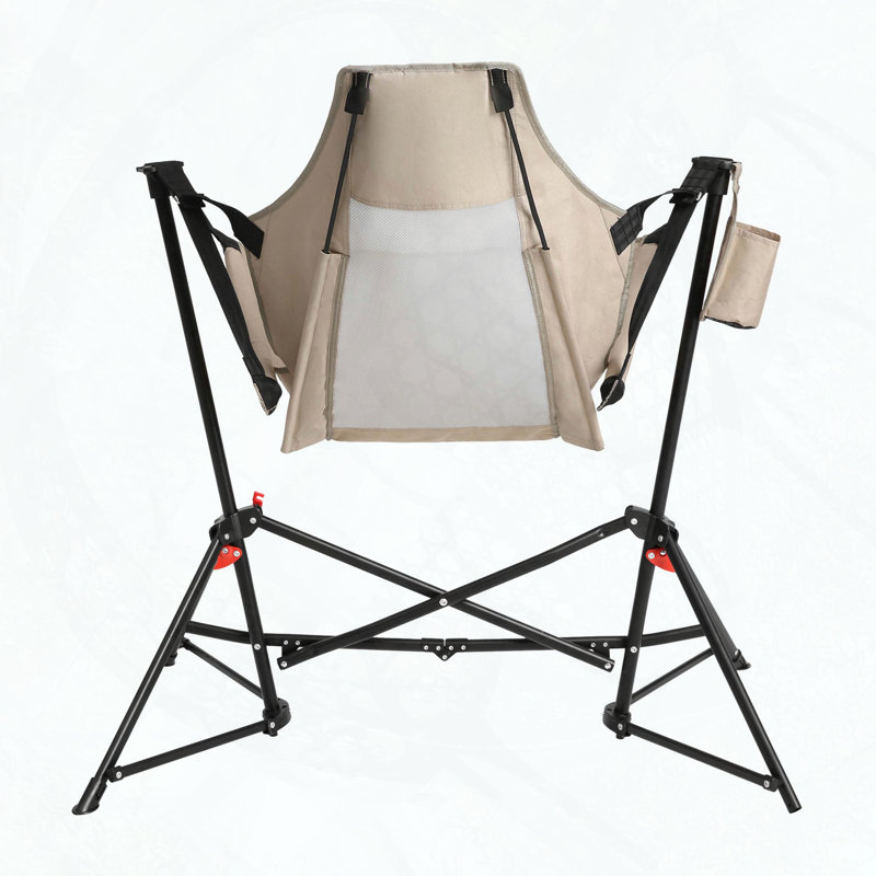 Chaise de camping hamac pliante avec dossier réglable et coussin, capacité de 250 lb