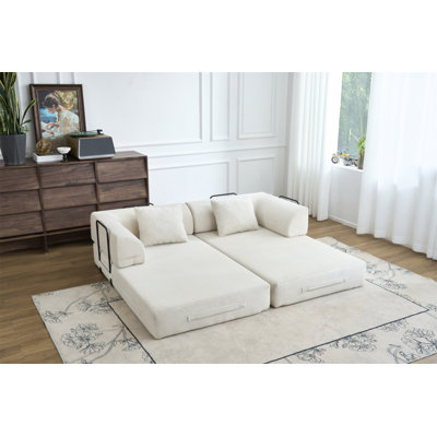 Canapé-lit convertible, canapé-lit pliant en velours côtelé avec structure de forme fixe, canapé de plancher, canapé de salon, canapé désossé pour le salon, la chambre à coucher