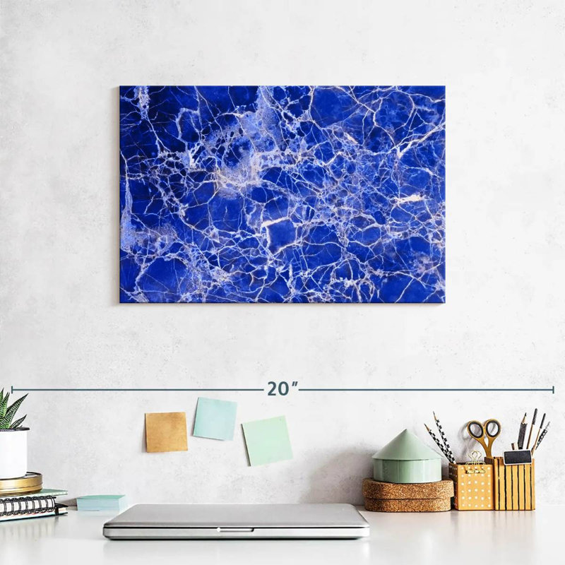 Avery Webbed Marble Blue Abstract, 8" H x 12" W