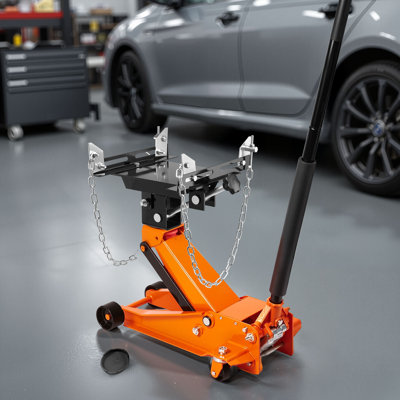 Adaptateur de cric de transmission, capacité de charge de 1 100 lb / 0,5 T Adaptateur de levage de transmission automobile, acier robuste, pour cric de plancher avec arbre de selle amovible de 1-1 / 5 po, pour garage, atelier de réparation
