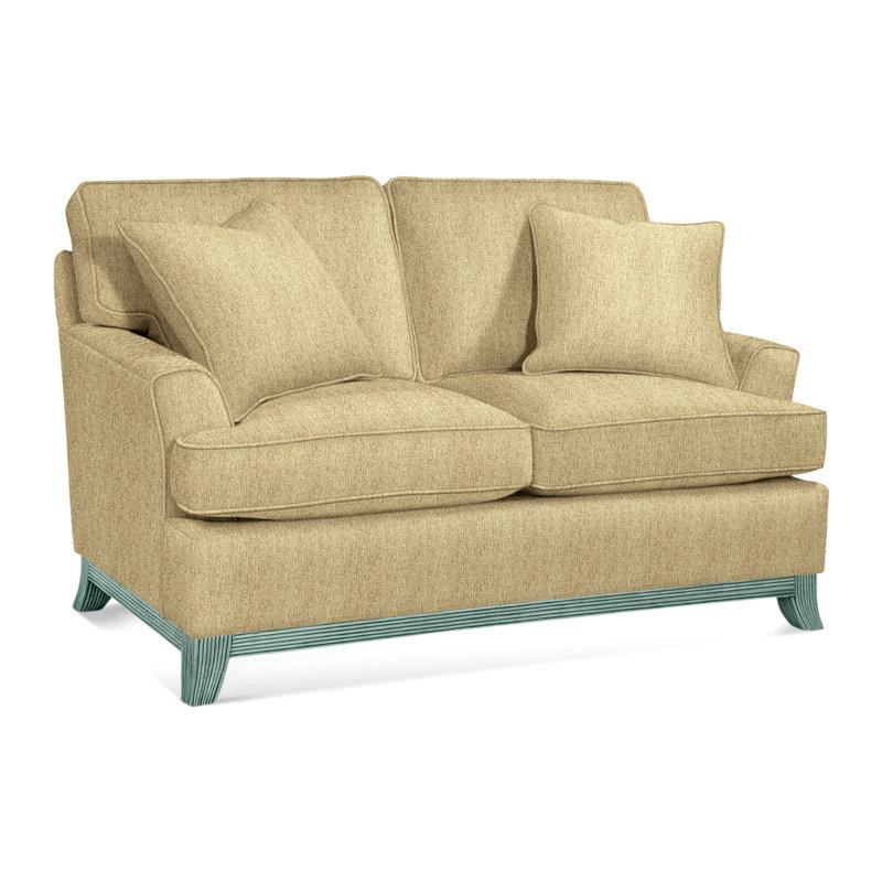 Oaks Way Upholstered 60'' Loveseat, Beige Sugar Performance; 0863-93, Flax