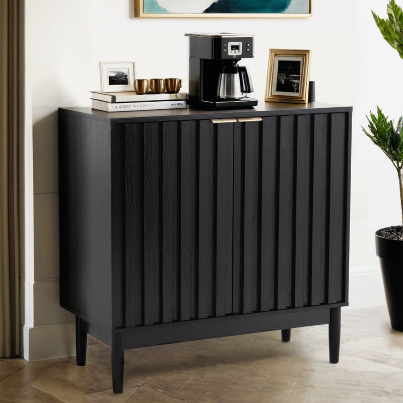 Grazyna Fluted 2-Door Sideboard, Black