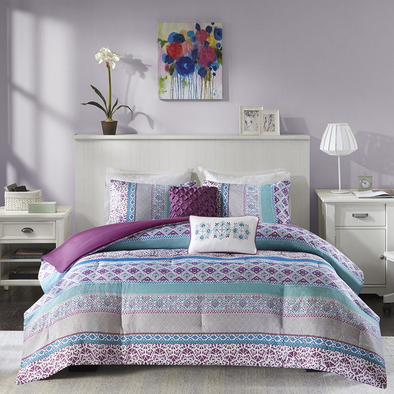 Édredon simple, conception à thème global, 2 taies décoratives, coussins décoratifs, imprimé de literie facile à nettoyer, microfibre douce,