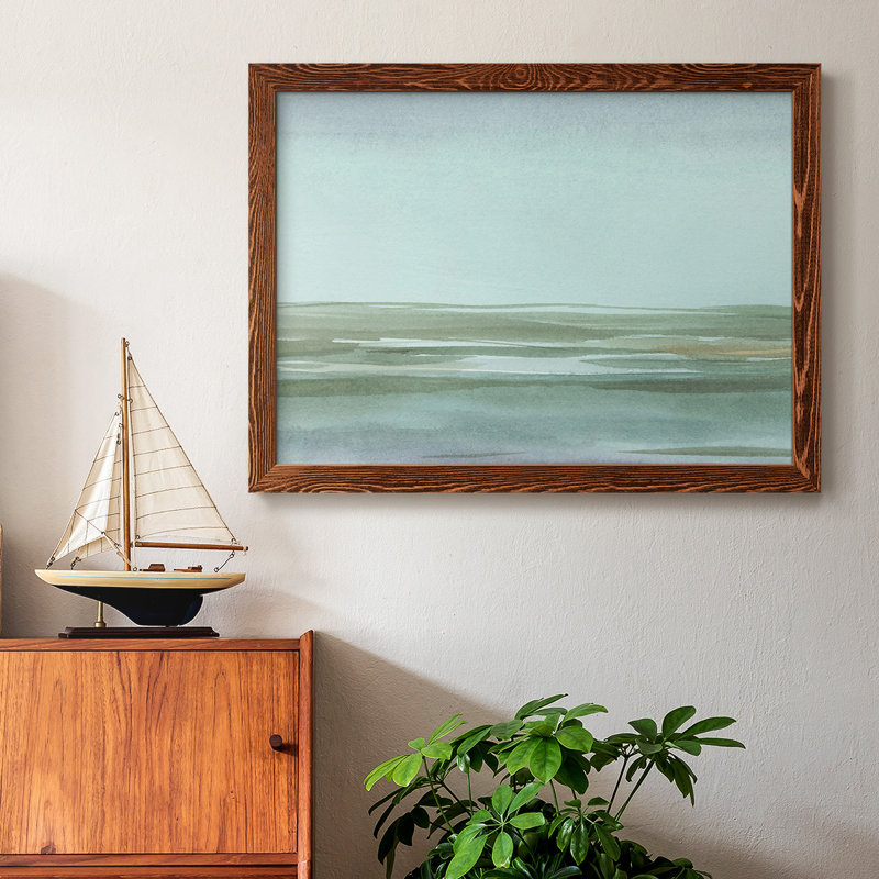 Aqua Reflections II, peinture sur toile encadrée, Érable, H 18 po x l 26 po x P 1,5 po