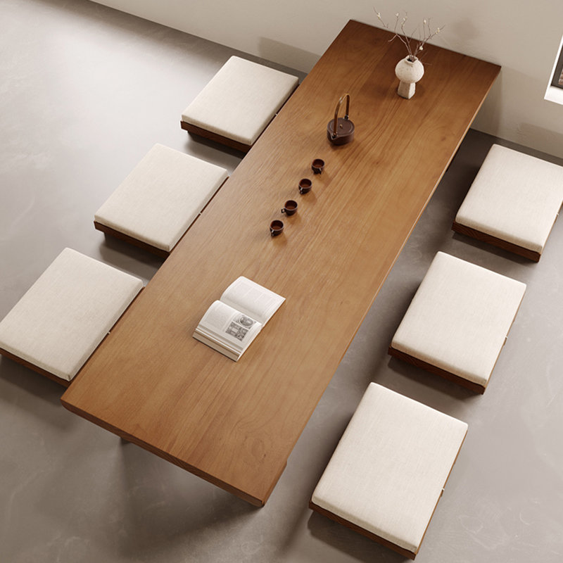 Table basse rectangulaire en bois massif 47,24 po, H 13,78 po x L 70,87 po x l 23,62 po
