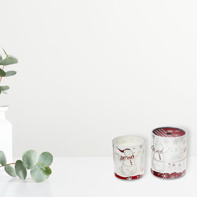 Scented Snowman Glass Candle Cranberry Cassis