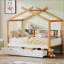 Lit maison en bois blanc