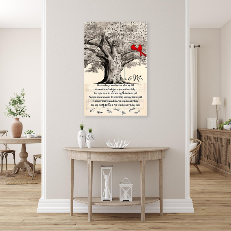«You And Me Music Lyric», reproduction d'art graphique sur toile tendue, H 14 po x l 11 po x P 1,25 po
