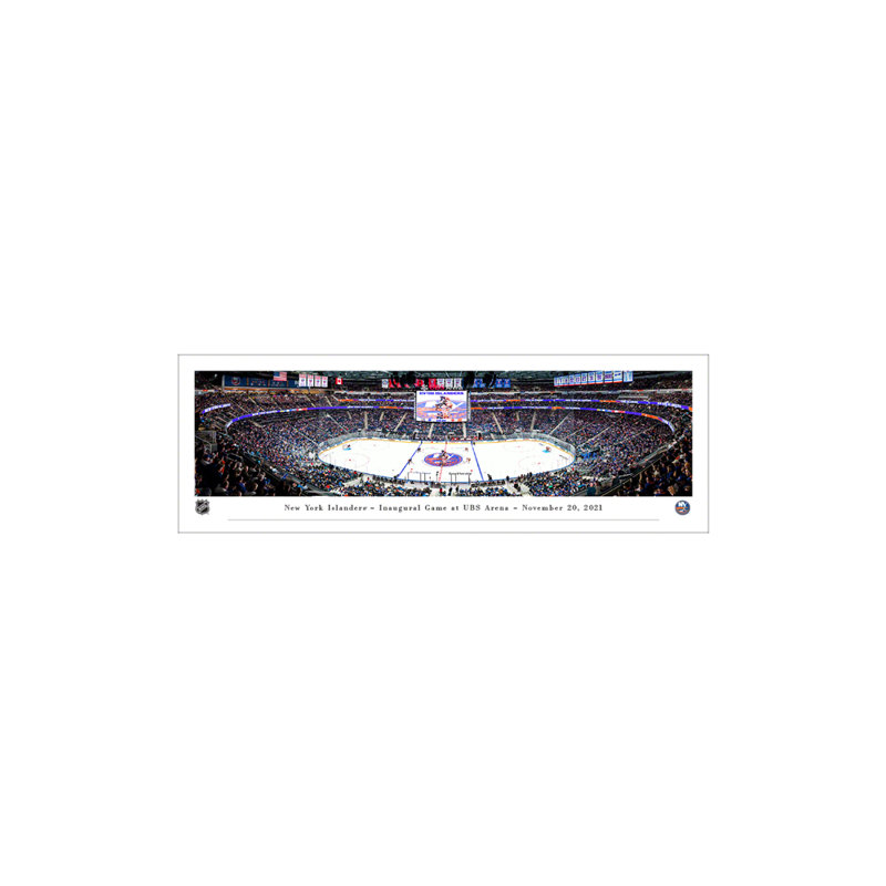 Islanders de New York, match d'ouverture à l'aréna UBS - impression panoramique de la LNH, H 13,5 po x l 40 po, Papier