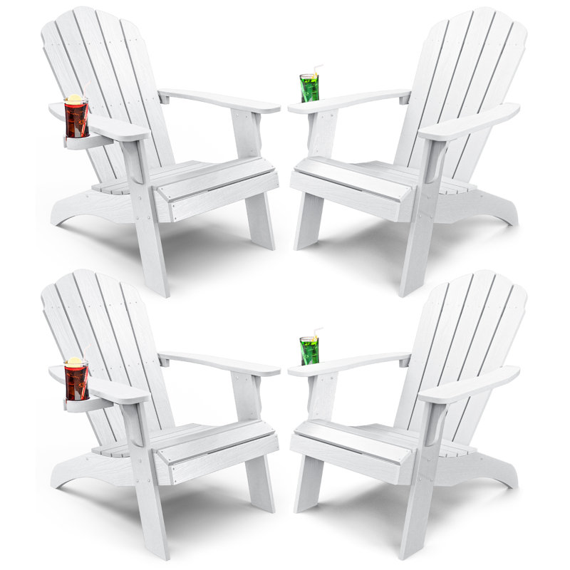 Ensembles de chaises Adirondack surdimensionnées en plastique, Blanc