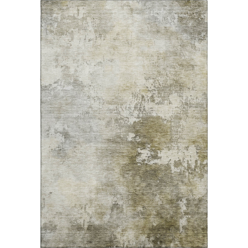 Premium Machine Washable Gurubaksh AMF1158 Abstract Rug, Rectangle 3' x 5'