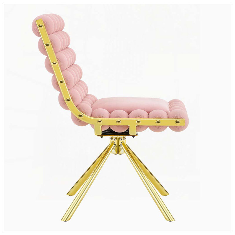 Ensemble de chaises de salle à manger Bubble Chair, Pieds rose et or