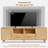 Heyer Large Wood Rattan TV Stand for TVs up to 75" with LED Light and Charging Station, Coastal Media Console Table, Multimedia Storage Furniture with 2 Drawers, Lighting TV Cabinet-87490487