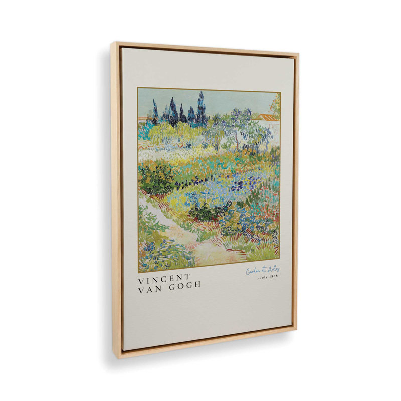 Jardin Van Gogh à Arles, Cadre américain en érable flottant, H 48,75 po x l 32,75 po x P 1,75 po