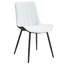 Chaise de salle à manger à coussins de siège allongés (4) - Blanc et noir, structure de pieds en métal pour un soutien robuste en cuir synthétique-657317105