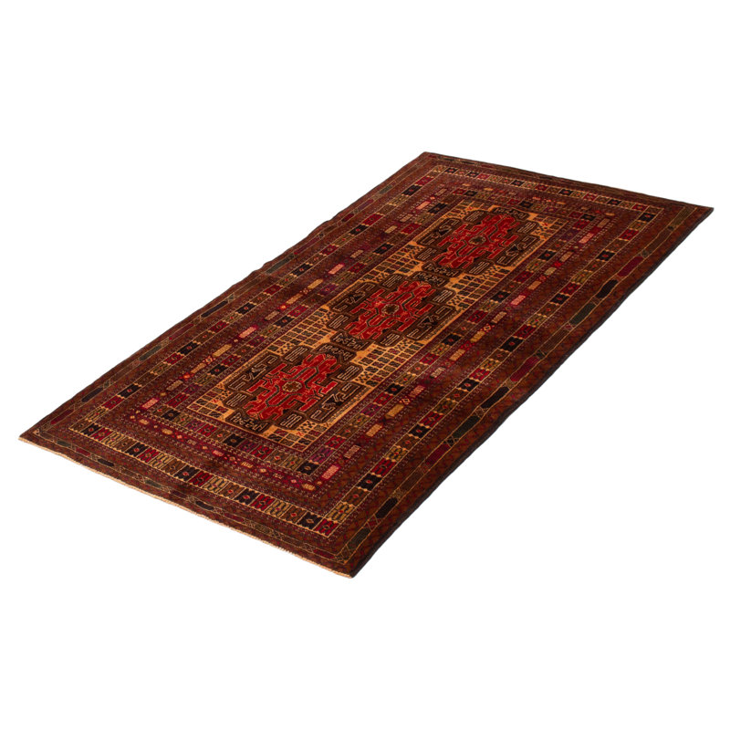 Tapis brun Teimani 3 pi 8 po x 6 pi 5 po