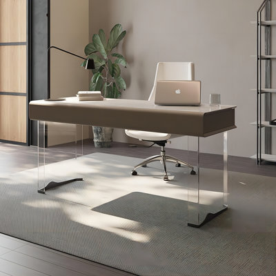 Rectangular Sintered Stone Writing Desk,2-drawer
