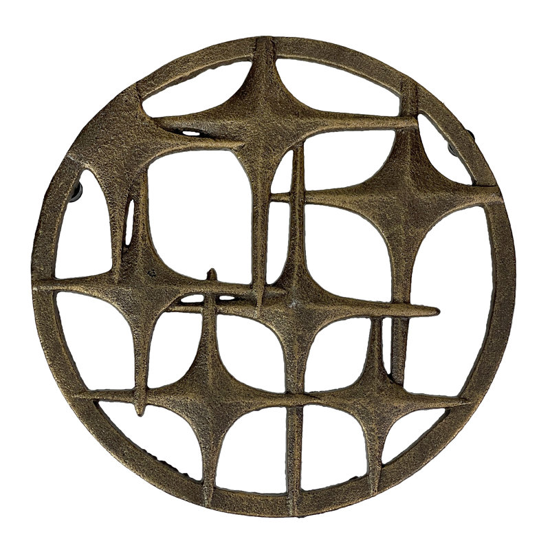Mid Century Modern Stars Trivet – 8" Round, Durable Heat-Resistant Table Protector, Modernist Decorative Retro Kitchen Accent