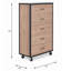 Commode 5 tiroirs en chêne clair patiné