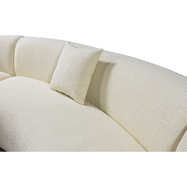Bonita Ivory Boucle 3-Piece Curved Sectional – Texas Furniture