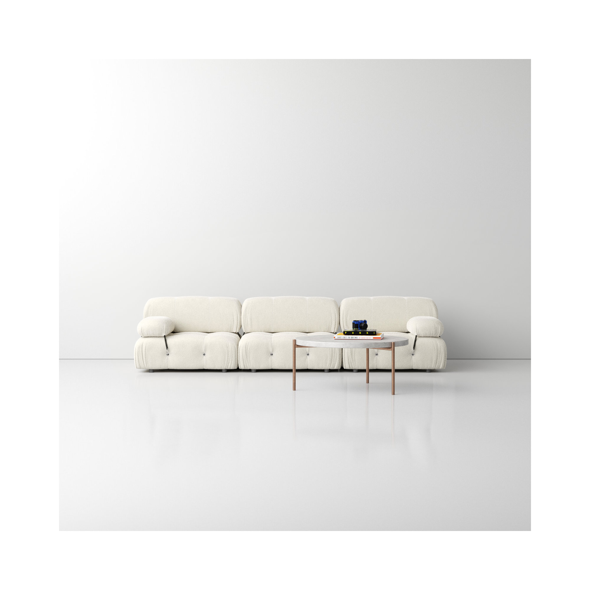 Mio 108'' Upholstered Sofa, Ivory