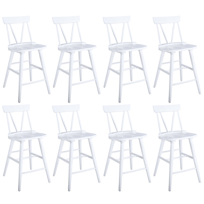 Chaise de tabouret de bar Brentyn, Blanc, 8