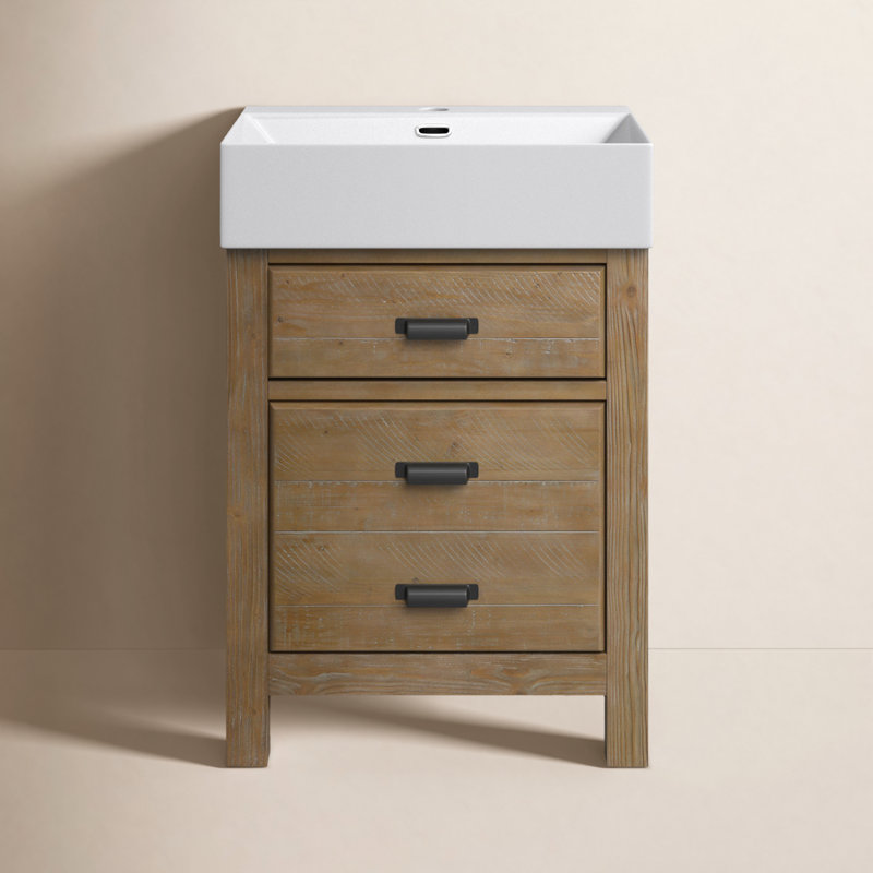 Clayborne 24 " W Freestanding Standard 1 Single Vanity Bathroom Vanity With Ceramic Top