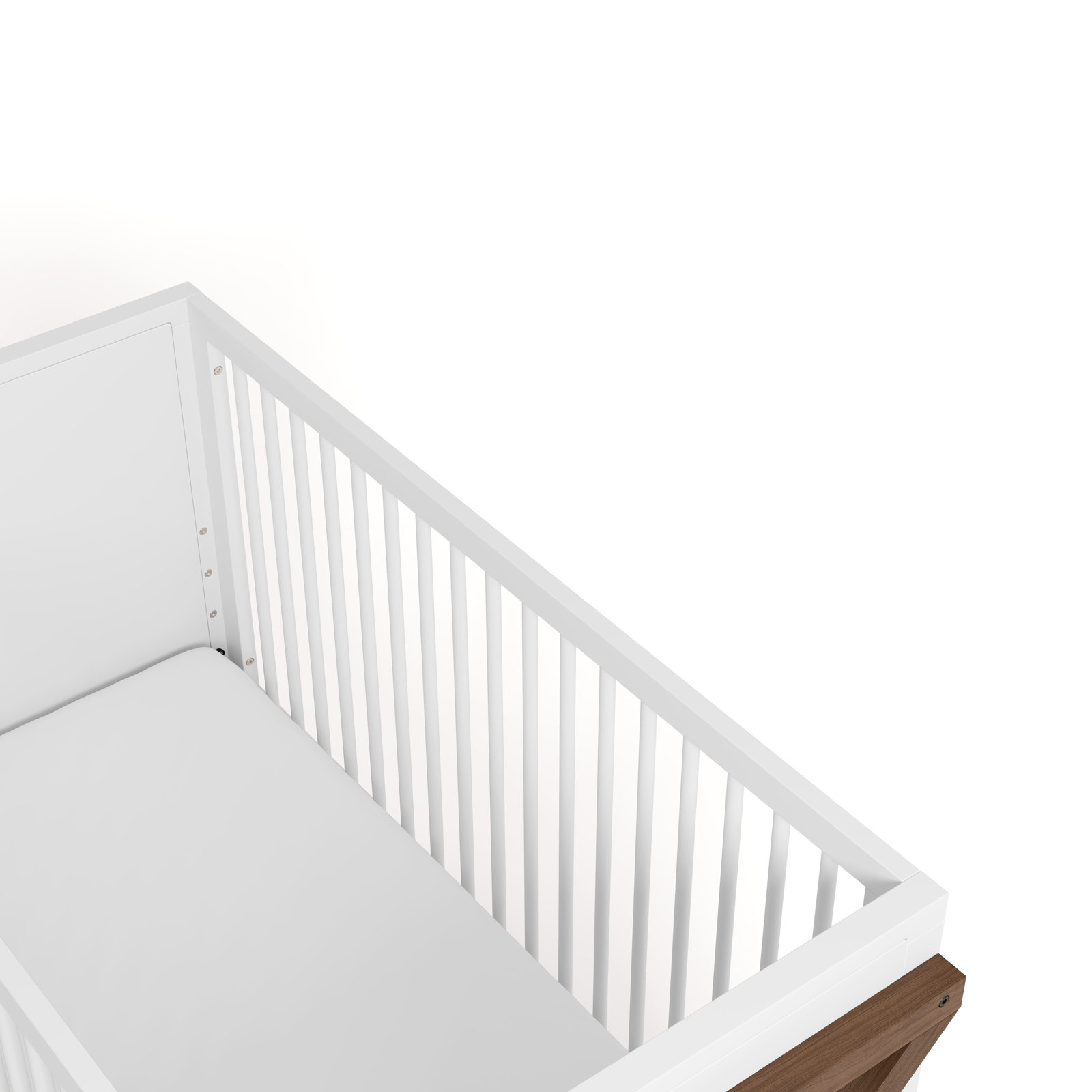 Equinox 3-in-1 Convertible Crib, White/Hazelnut