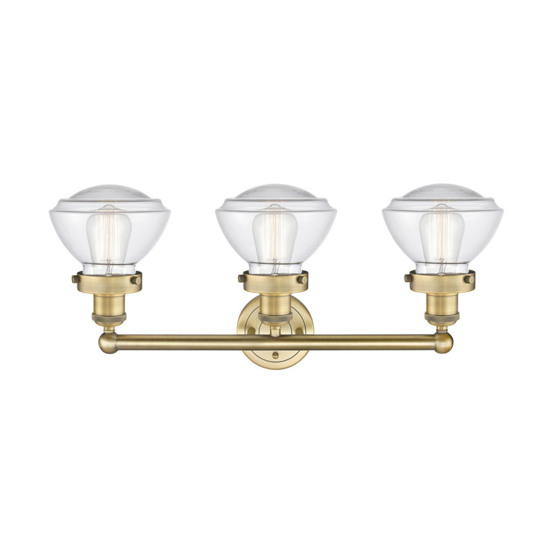 Almarosa 3 - Light Dimmable Vanity Light, Clear, Brushed Brass
