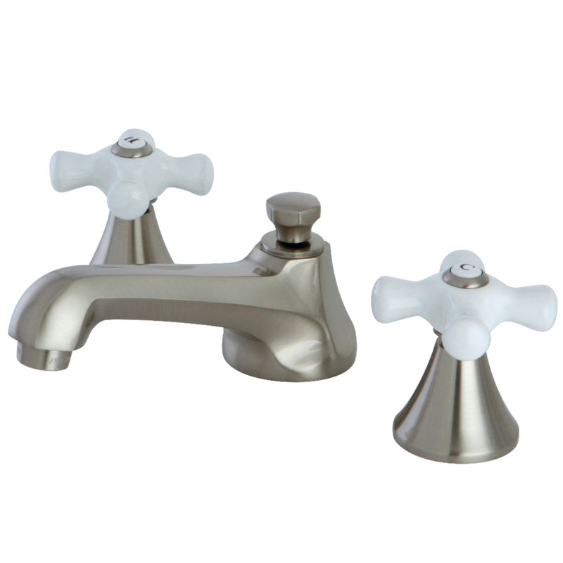 Metropolitan Widespread Bathroom Faucet with Drain Assembly, Brushed Nickel