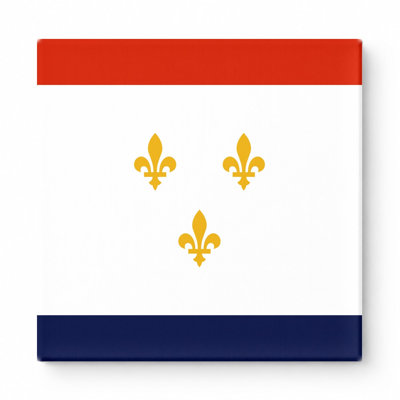 New Orleans City Flag — Fleur-de-Lis Canvas Wall Art