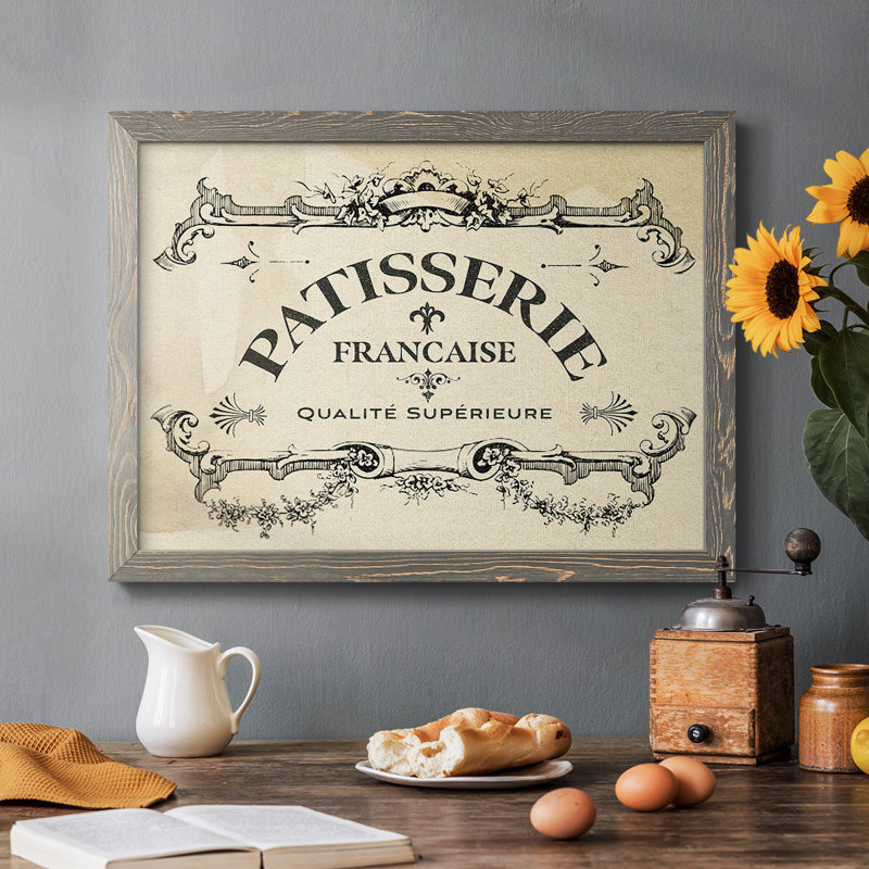 Antique French Label I - reproduction de photo sur toile simple, Gris, H 28 po x l 42 po x P 1,5 po