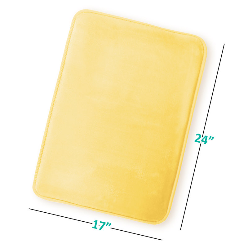 Tapis de bain en mousse viscoélastique ultra-doux avec envers antidérapant en PVC, Petit: L 24 po x l 17 po, Crème anglaise