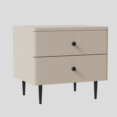 18" 2 Drawer Nightstand, Bedside Table