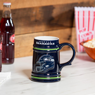 Seattle Seahawks Ceramic Stein Cup, 24oz