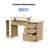 Rustic Wood Standing Desk with 3 Drawers & Open Storage Shelves, Adjustable Height, Home Office Computer Desk for Work, Study, Writing-313892163