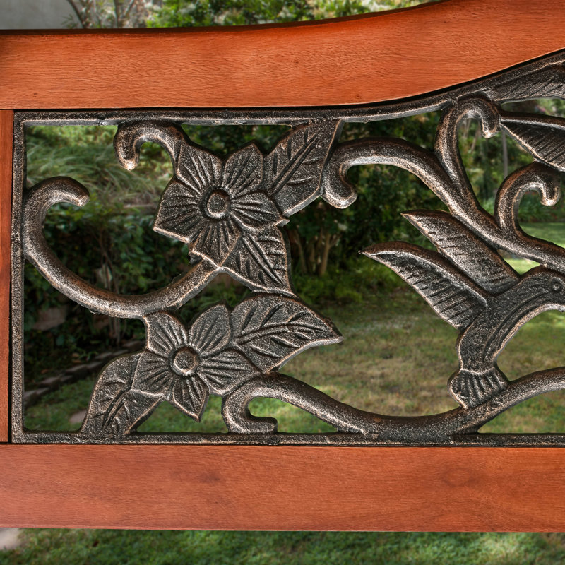 Metal/Solid Wood Outdoor Bench