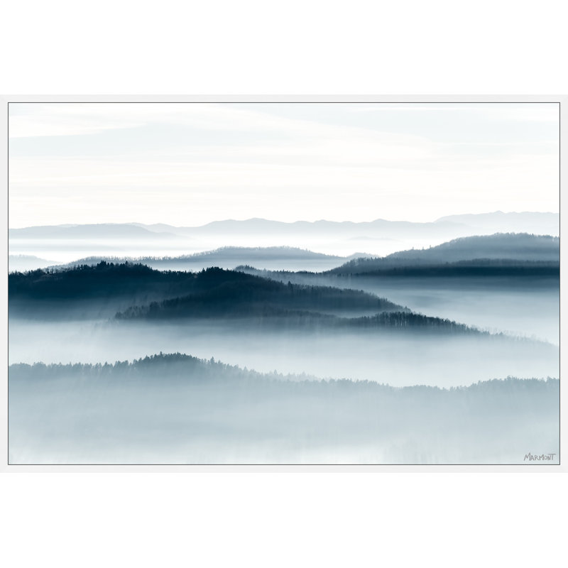 «Foggy Valley» par Marmont Hill, reproduction sur toile, L 45 po x H 30 po, Cadre flottant blanc