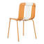 Ensemble de 4 chaises colorées, siège en polypropylène, pieds en métal, confort optimal, design moderne et attrayant, utilisables à l'intérieur et à l'extérieur. Chaises rayées avec blocs en plastique beige, orange et blanc. Ergonomiques.