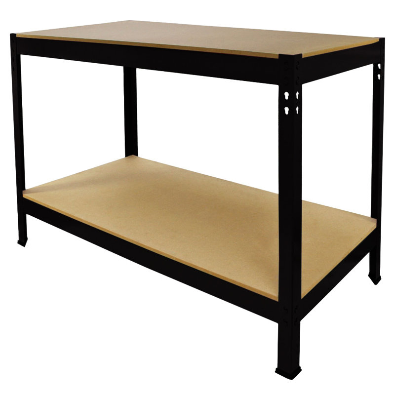 100cm W Steel Height -Adjustable Shelving Unit, Black