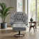 Anouk Tufted Back Type Swivel Base Accent Chair with Ottoman