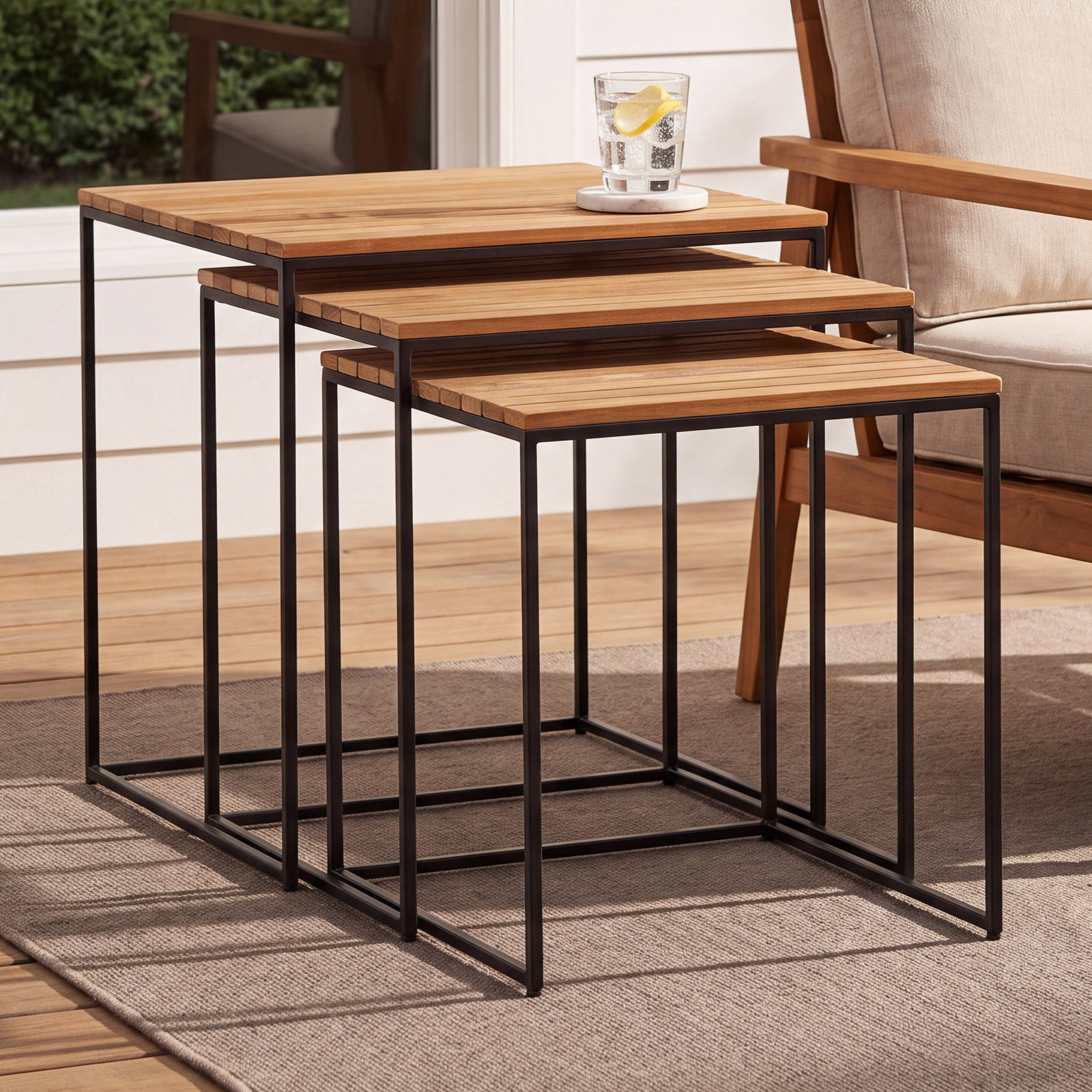 Sasha 17.8'' Teak Outdoor Side Table