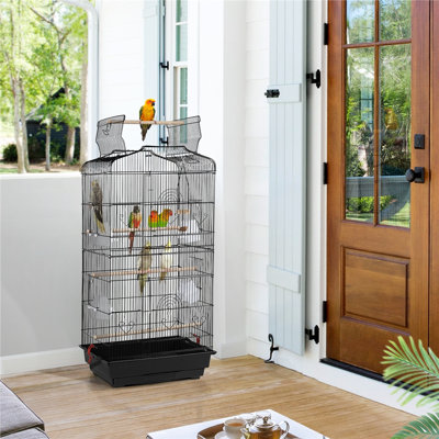 104.5cm Iron Victorian Top Table Top Bird Cage with Perch