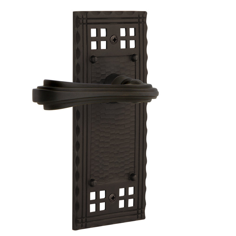 Craftsman Plate Double Dummy with Fleur Lever, Oil-Rubbed Bronze