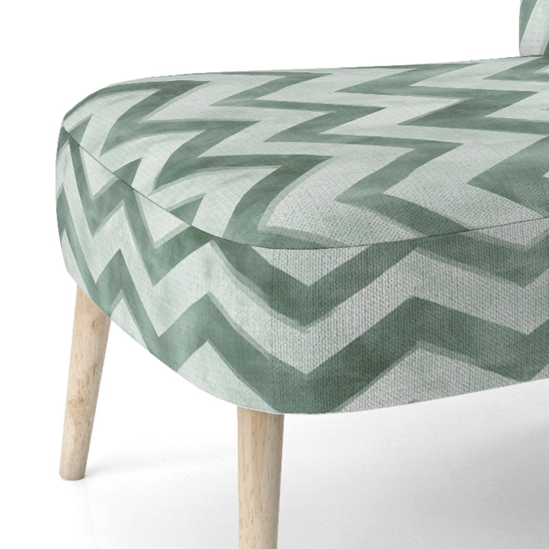 Chaise d'appoint moderne - fauteuil à velours vert et blanc, Chaise d'appoint sans accoudoirs