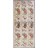 Antique Ivory European Floral Pattern English Victorian Needlepoint Carpet