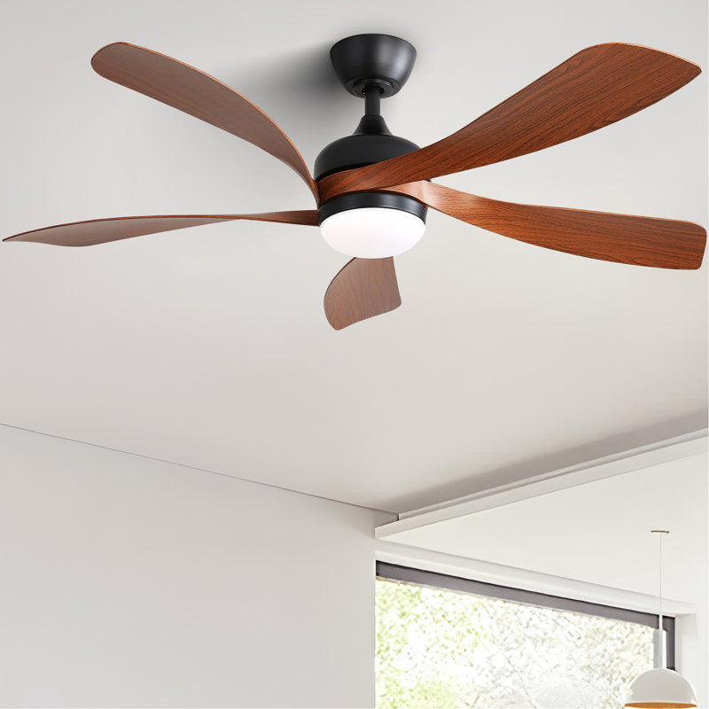 Ventilateur de plafond moderne de 52 pouces avec 3 moteurs à courant continu réversible à télécommande et 5 pales en ABS à intensité variable