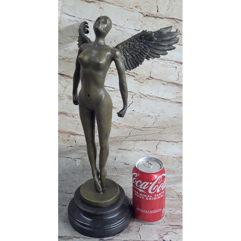 Statue abstraite ange ailé nue, sculpture féminine en bronze, Vitaleh originale