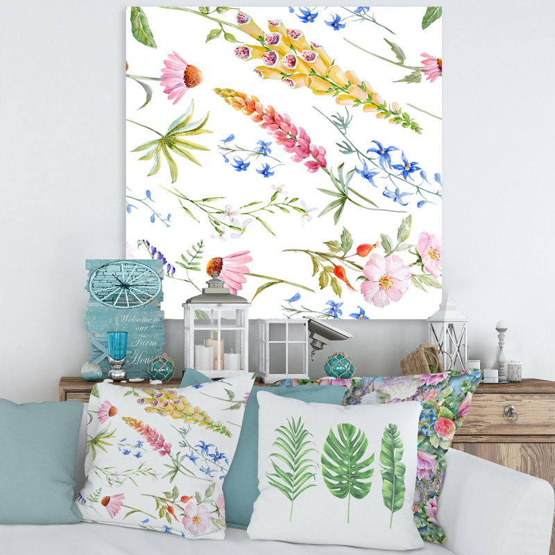 «Vibrant Summer Wildflowers I», reproduction sur toile, H 16 po x l 16 po x P 1 po, Toile tendue