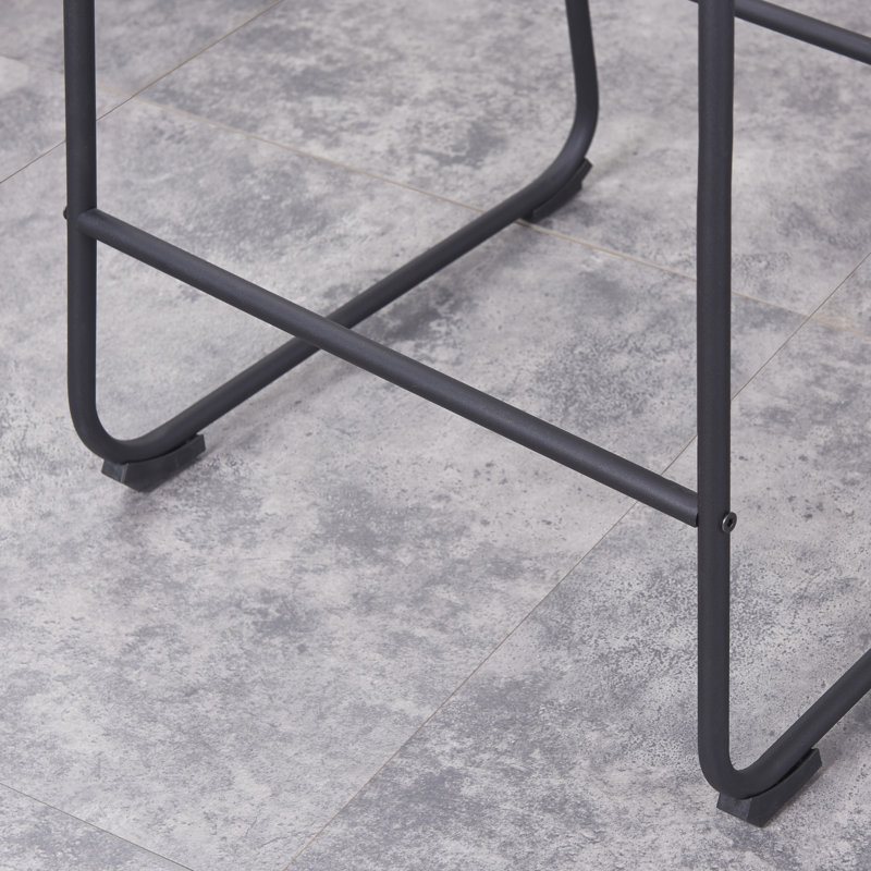 Medrith Upholstered Counter Stool with Metal Frame, Caramel